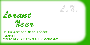 lorant neer business card
